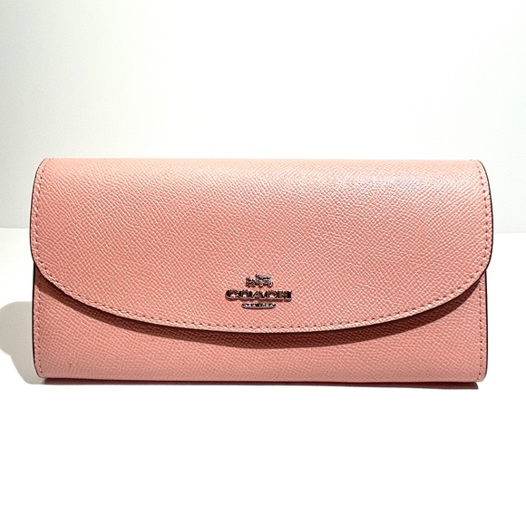 Coach Crossgrain Leather Slim Envelope Wallet- Blush - Picture 1 of 4